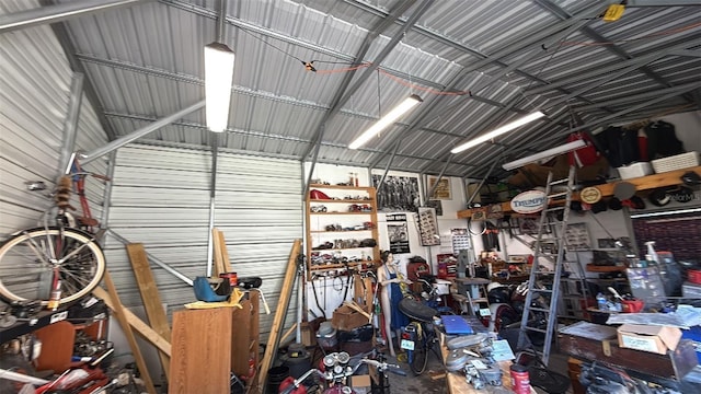 3424 16th St E, Bradenton, FL 34208 - garage with metal wall and a workshop area