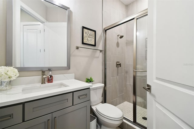 13334 Oldenburg Dr, Hudson, FL 34667 - full bath featuring vanity, toilet, and a shower stall