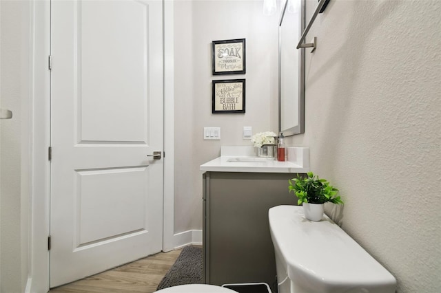 13334 Oldenburg Dr, Hudson, FL 34667 - bathroom featuring toilet, vanity, and wood finished floors