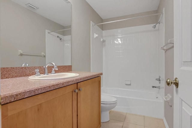 16137 Churchview Dr, Lithia, FL 33547 - bathroom with toilet, tub / shower combination, vanity, and tile patterned flooring