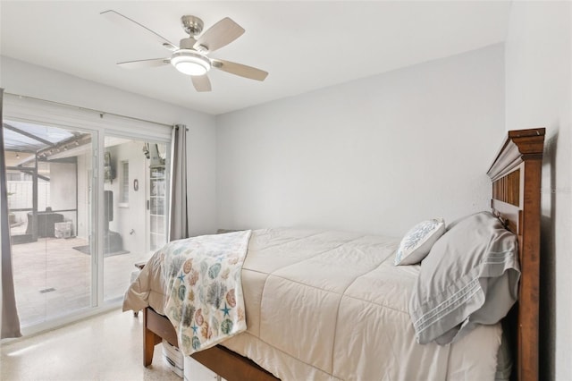 3966 High Bluff Dr, Largo, FL 33770 - bedroom featuring access to exterior and ceiling fan