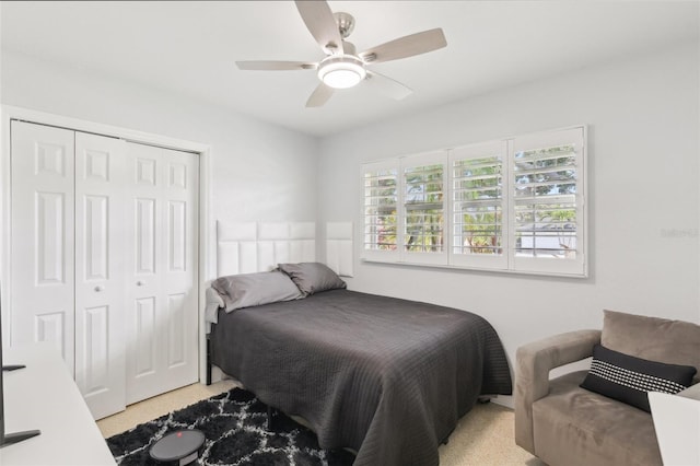 3966 High Bluff Dr, Largo, FL 33770 - bedroom featuring a closet and ceiling fan