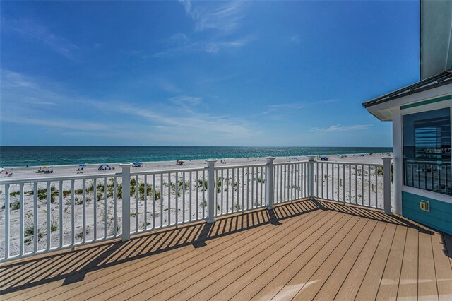 13303 Gulf Ln, Madeira Beach, FL 33708 - deck with view of water and beach