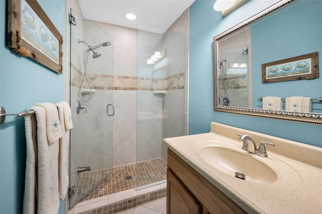 13303 Gulf Ln, Madeira Beach, FL 33708 - full bath with a stall shower and vanity
