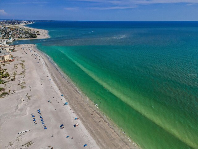 13303 Gulf Ln, Madeira Beach, FL 33708 - bird's eye view of waterfront with a beach