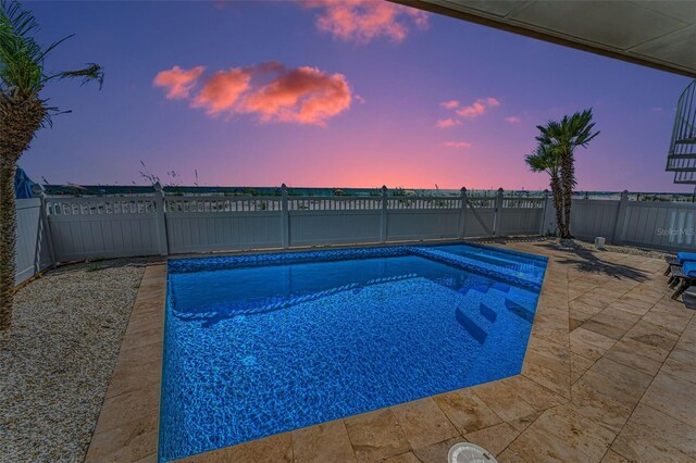 13303 Gulf Ln, Madeira Beach, FL 33708 - view of pool featuring a fenced backyard, a patio area, and a pool with connected hot tub
