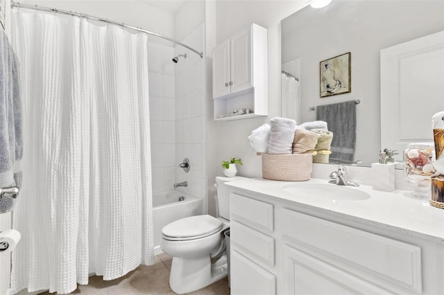 10945 High Noon Trl, Parrish, FL 34219 - bathroom featuring vanity, toilet, shower / tub combo with curtain, and tile patterned floors