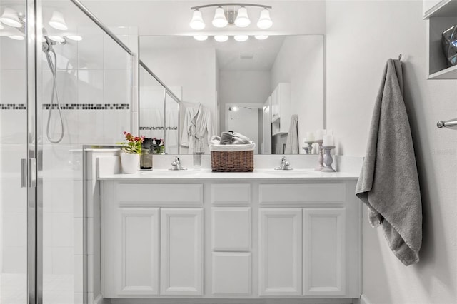 10945 High Noon Trl, Parrish, FL 34219 - bathroom featuring a shower stall and double vanity
