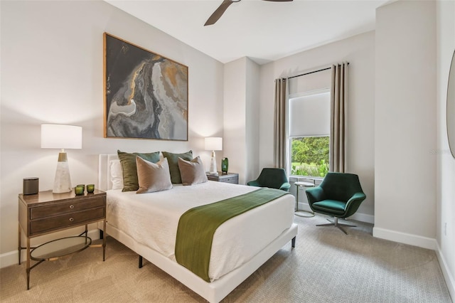 10036 Beachwalk Dr, Englewood, FL 34223 - bedroom with carpet floors, baseboards, and a ceiling fan