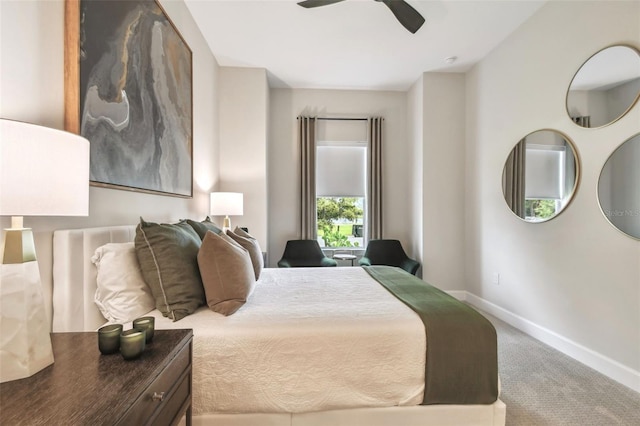 10036 Beachwalk Dr, Englewood, FL 34223 - bedroom with carpet floors, baseboards, and a ceiling fan