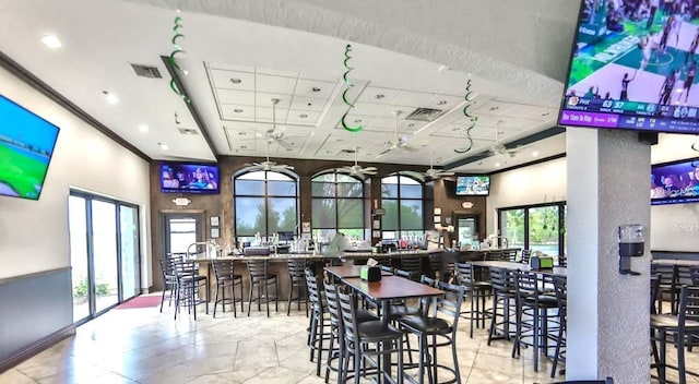 746 Masterpiece Dr, Sun City Center, FL 33573 - dining room featuring a high ceiling and recessed lighting