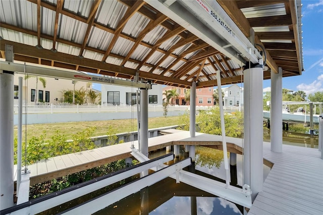 6520 Simone Shores Cir, Apollo Beach, FL 33572 - dock area featuring boat lift