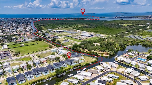 6526 Simone Shores Cir, Apollo Beach, FL 33572 - aerial overview of property's location with a large body of water and nearby suburban area