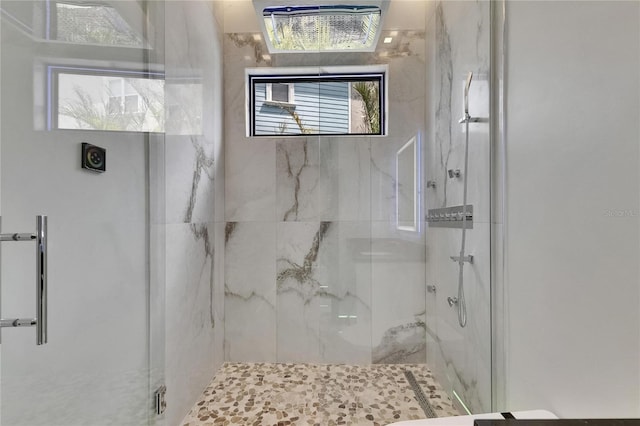 6526 Simone Shores Cir, Apollo Beach, FL 33572 - bathroom with a marble finish shower
