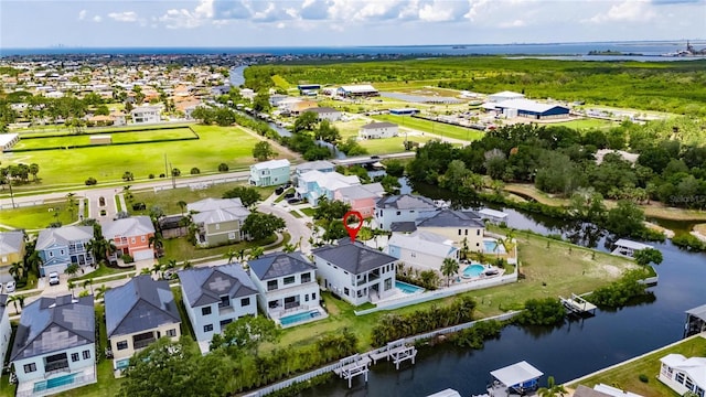 6526 Simone Shores Cir, Apollo Beach, FL 33572 - aerial perspective of suburban area with a large body of water