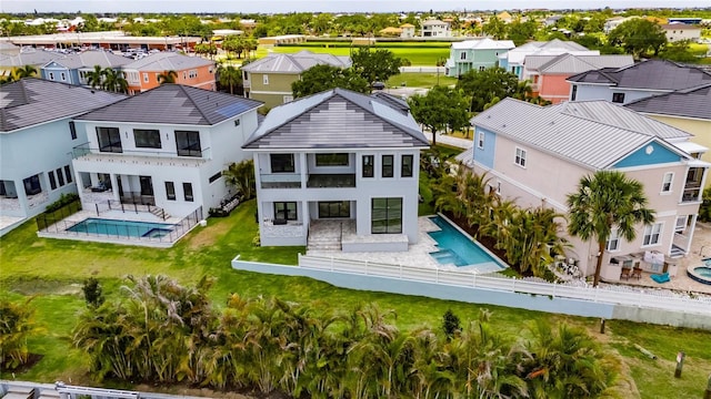 6526 Simone Shores Cir, Apollo Beach, FL 33572 - aerial perspective of suburban area featuring a pool