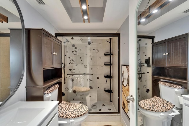 644 Yardarm Dr Unit 22, Apollo Beach, FL 33572 - bathroom with toilet, a shower stall, and vanity