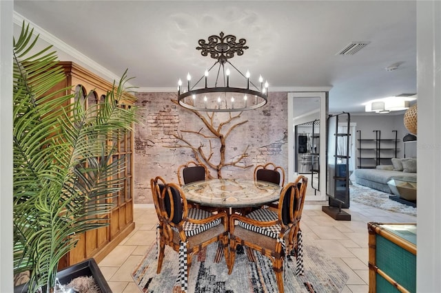 644 Yardarm Dr Unit 22, Apollo Beach, FL 33572 - dining space with a chandelier and light tile patterned floors