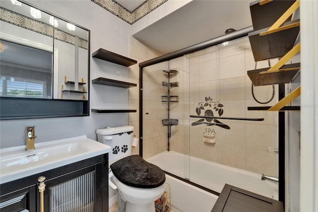 644 Yardarm Dr Unit 22, Apollo Beach, FL 33572 - full bathroom with toilet, shower / bath combination with glass door, and vanity