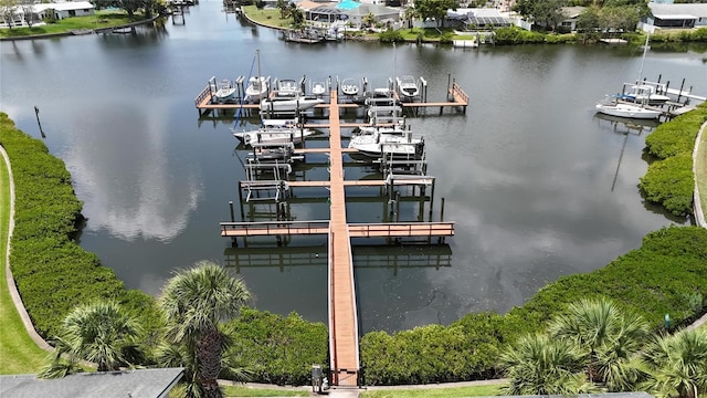 644 Yardarm Dr Unit 22, Apollo Beach, FL 33572 - dock with boat lift and a water view
