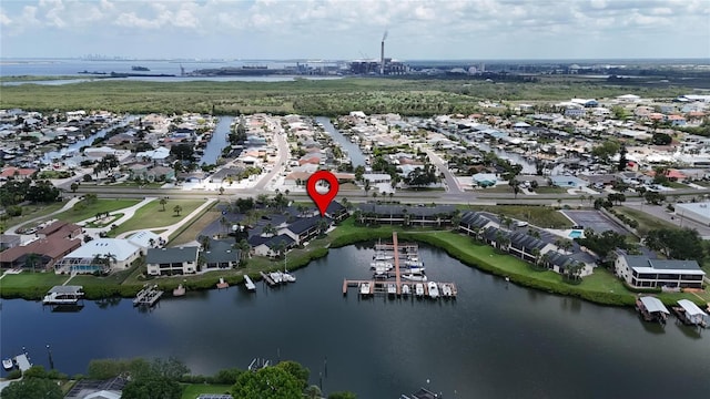 644 Yardarm Dr Unit 22, Apollo Beach, FL 33572 - aerial view of property's location featuring nearby suburban area and a nearby body of water