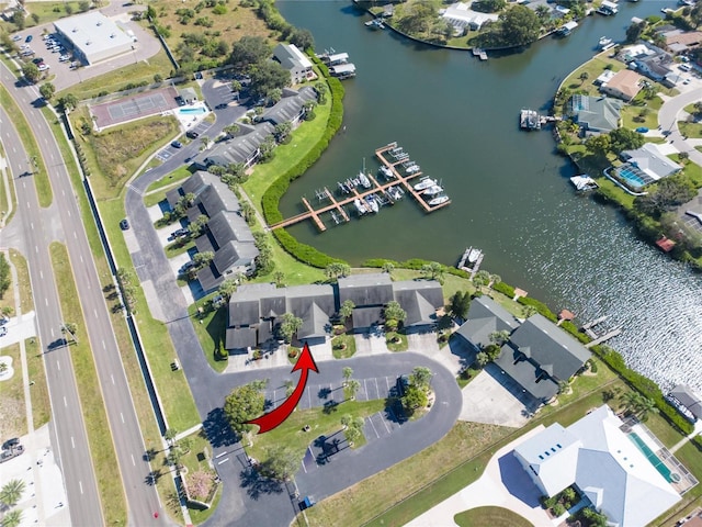 644 Yardarm Dr Unit 22, Apollo Beach, FL 33572 - aerial view of property and surrounding area featuring a nearby body of water and nearby suburban area