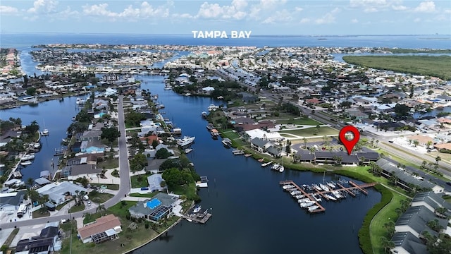 644 Yardarm Dr Unit 22, Apollo Beach, FL 33572 - aerial overview of property's location featuring a large body of water and nearby suburban area