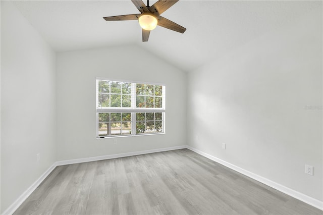 4910 Chatham Gate Drive Dr, Riverview, FL 33578 - unfurnished room featuring wood finished floors, ceiling fan, baseboards, and lofted ceiling