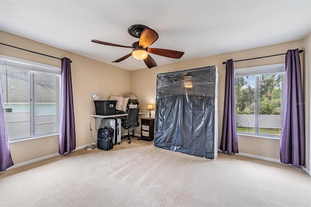 5540 Applegate Dr, Spring Hill, FL 34606 - bedroom featuring carpet, baseboards, and ceiling fan