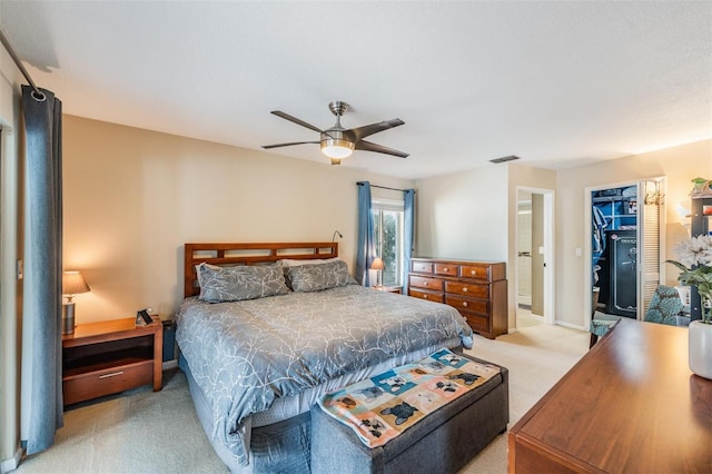 5540 Applegate Dr, Spring Hill, FL 34606 - carpeted bedroom featuring a ceiling fan and a closet