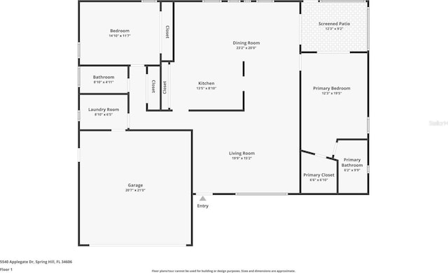 5540 Applegate Dr, Spring Hill, FL 34606 - floor plan / room layout