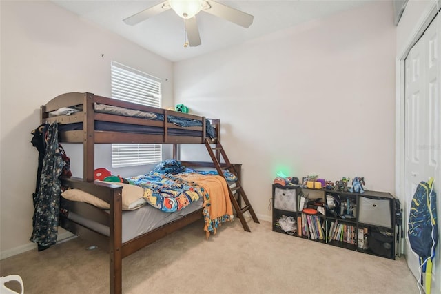 6918 Potomac Cir, Riverview, FL 33578 - bedroom with carpet, baseboards, and a ceiling fan