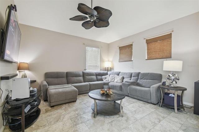 6918 Potomac Cir, Riverview, FL 33578 - living room featuring a ceiling fan