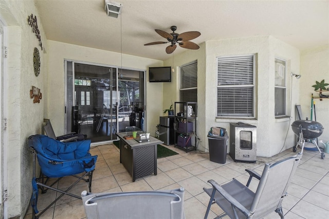 6918 Potomac Cir, Riverview, FL 33578 - view of patio / terrace featuring a ceiling fan and grilling area
