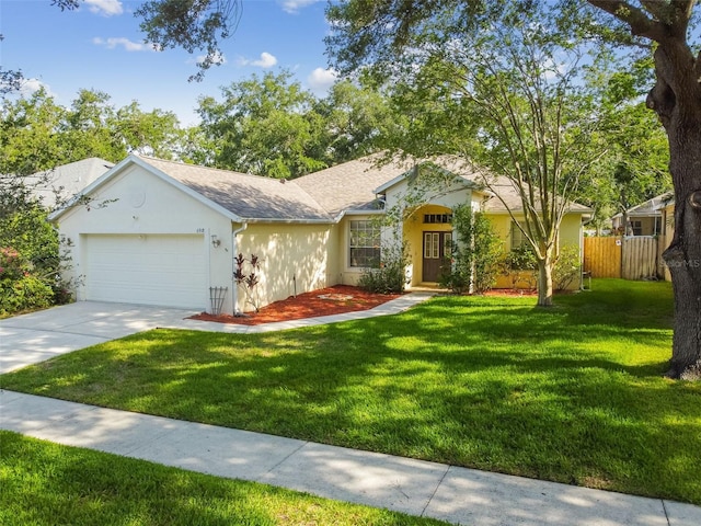 6918 Potomac Cir, Riverview, FL 33578 - ranch-style home featuring a garage, stucco siding, and concrete driveway