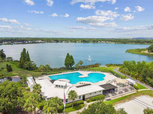 6918 Potomac Cir, Riverview, FL 33578 - view of swimming pool featuring a water view