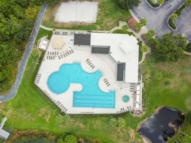 6918 Potomac Cir, Riverview, FL 33578 - bird's eye view of a pool