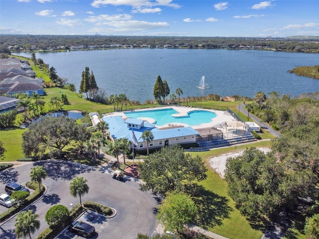 6918 Potomac Cir, Riverview, FL 33578 - aerial view of a pool area and a large body of water