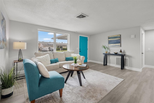 6804 Tierra Verde St, Port Richey, FL 34668 - living area featuring light wood-style floors, a textured ceiling, and baseboards