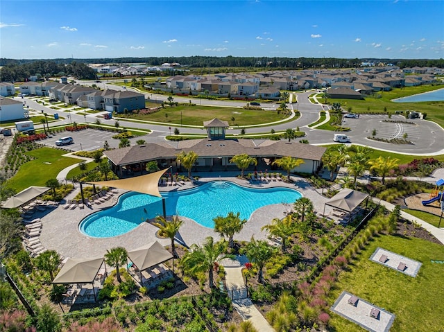2925 Evergreen Elm Pass, Wesley Chapel, FL 33543 - community pool featuring a residential view