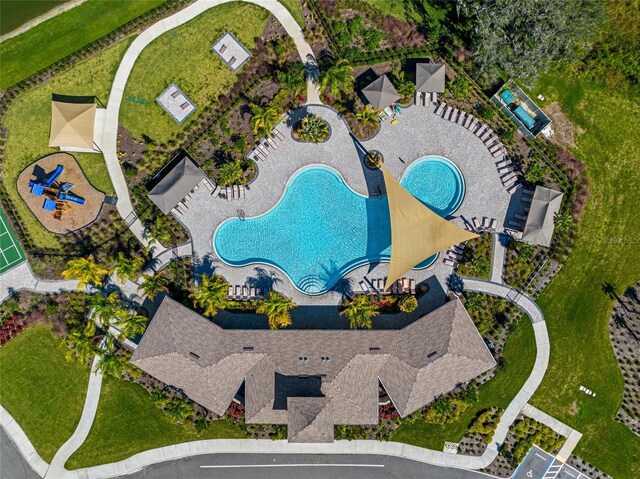2925 Evergreen Elm Pass, Wesley Chapel, FL 33543 - bird's eye view of a pool