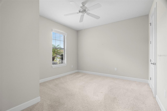 11354 Callisia Dr, Odessa, FL 33556 - empty room with baseboards, light carpet, and ceiling fan