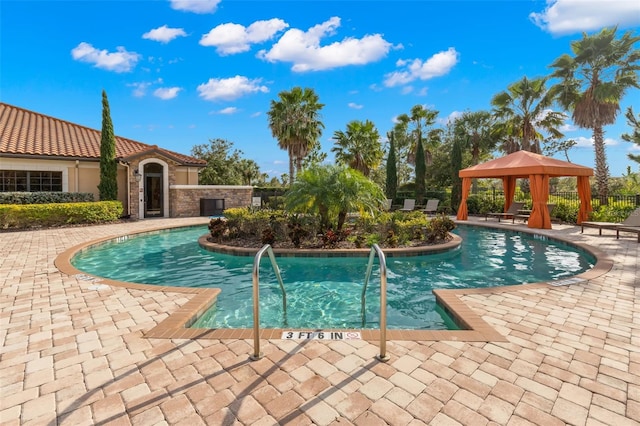 11354 Callisia Dr, Odessa, FL 33556 - community pool featuring a gazebo and a patio