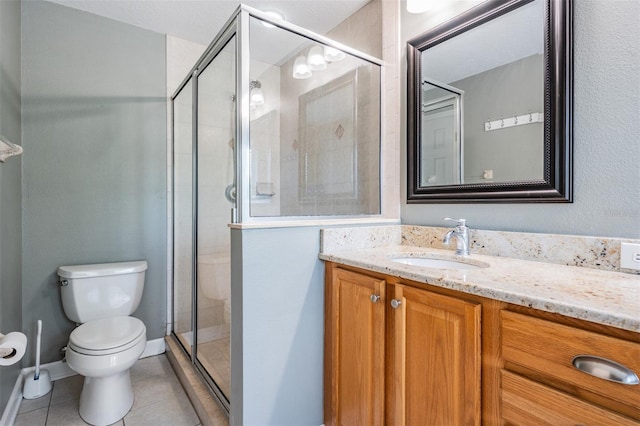 102 S Moody Ave Unit 1, Tampa, FL 33609 - full bathroom with toilet, vanity, a shower stall, and tile patterned floors