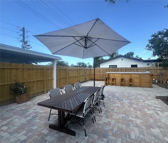 1200 47th St N, Saint Petersburg, FL 33713 - fenced backyard with a patio and outdoor dining space