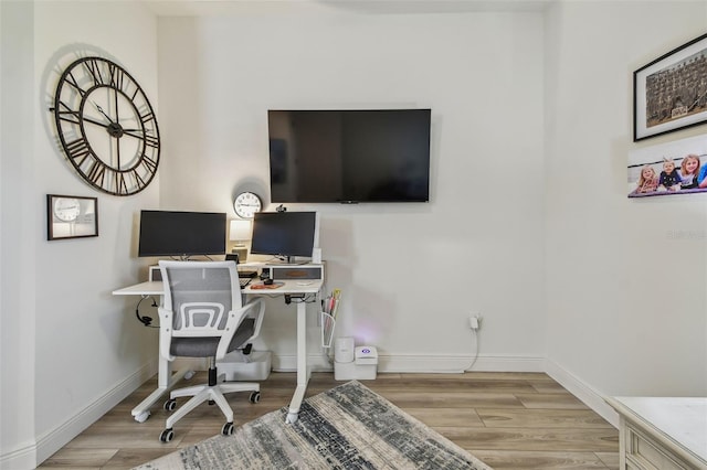 9577 Sandy Bluffs Cir, Parrish, FL 34219 - office featuring wood finished floors and baseboards