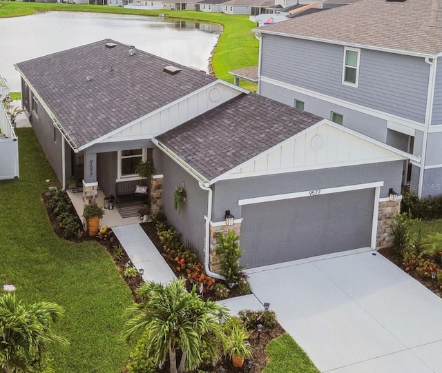 9577 Sandy Bluffs Cir, Parrish, FL 34219 - aerial perspective of suburban area featuring a large body of water