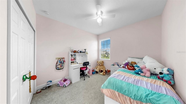 6118 Voyagers Pl, Apollo Beach, FL 33572 - carpeted bedroom with ceiling fan and a closet