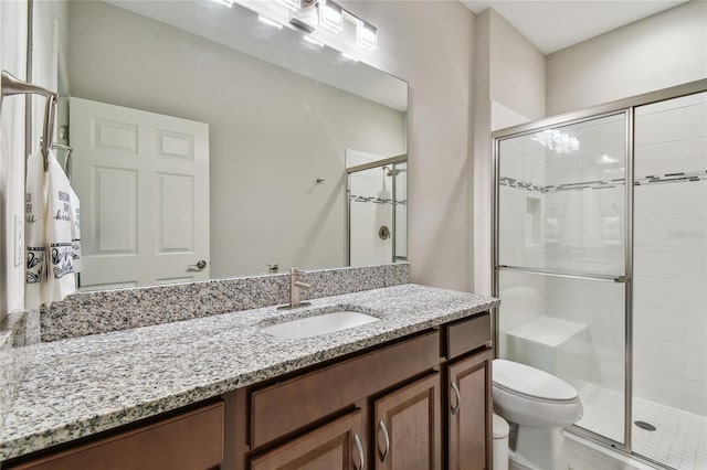 13311 Dorado Shores Ave, Riverview, FL 33579 - full bath featuring toilet, a shower stall, and vanity