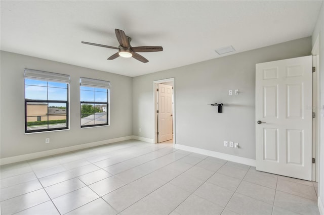 13311 Dorado Shores Ave, Riverview, FL 33579 - empty room featuring ceiling fan, baseboards, and light tile patterned flooring